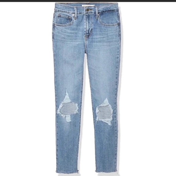 Levi’s Straight Leg Distressed Jeans | Levis 724 High Rise Straight Crop Size 27 - Picture 3 of 9